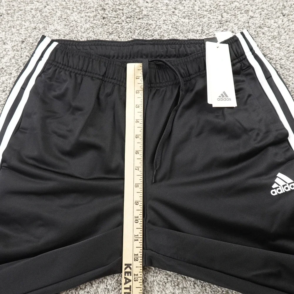 NEW Adidas Pants Mens M Black Track Warm Up Drawstring Jogger Sweatpants Run Gym